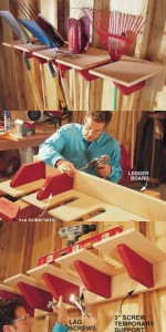 Great Shove Rack for Organizing Garden Tools - 49 Brilliant Garage Organization Tips, Ideas and DIY Projects