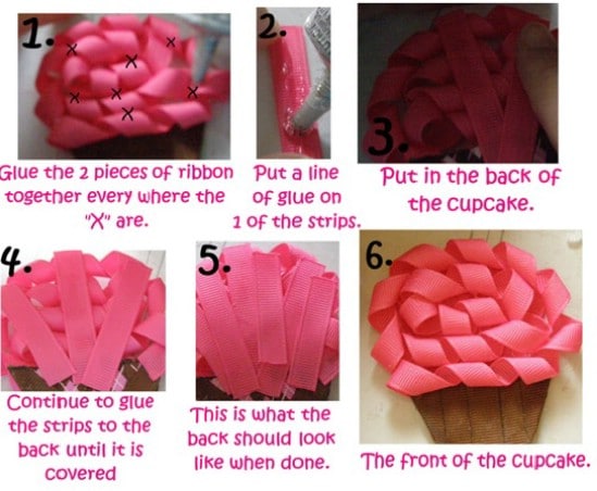 Cupcake Bow - 30 Fabulous and Easy to Make DIY Hair Bows