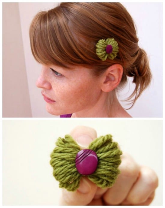 Yarn Bow - 30 Fabulous and Easy to Make DIY Hair Bows