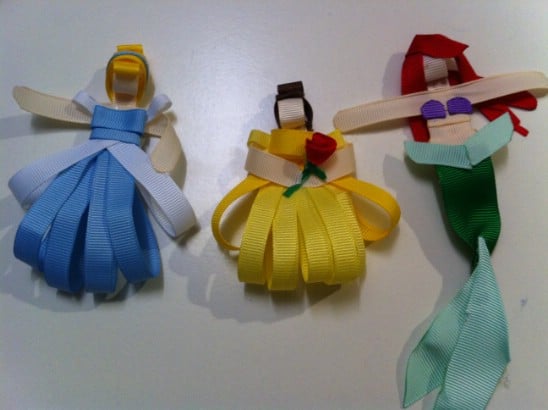 Disney Princess Ribbon Bows - 30 Fabulous and Easy to Make DIY Hair Bows