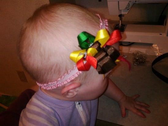 Thanksgiving Turkey Bow - 30 Fabulous and Easy to Make DIY Hair Bows