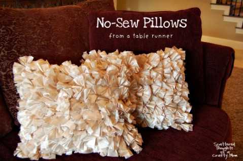 No Sew Ruffled Pillow - 30 Extremely Creative No-Sew DIY Projects
