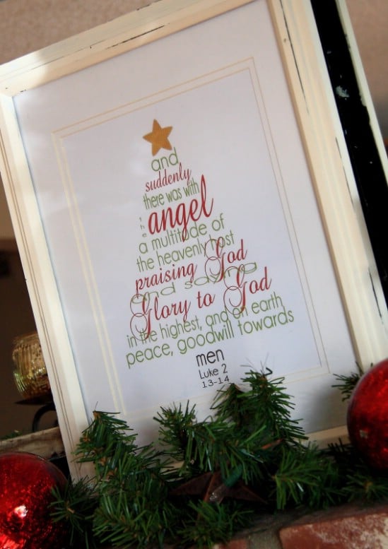 Christmas Scripture Word Tree Printable - Over 50 Creative Christmas Printables Collection