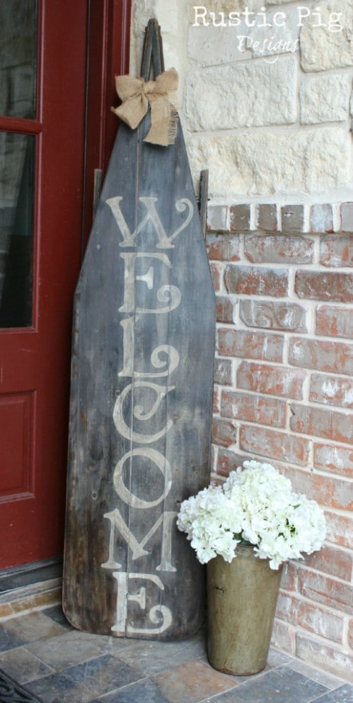 Ironing Board Welcome Sign - 40 Rustic Home Decor Ideas You Can Build Yourself