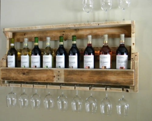 Wooden Pallet Wine Rack - 40 Rustic Home Decor Ideas You Can Build 
