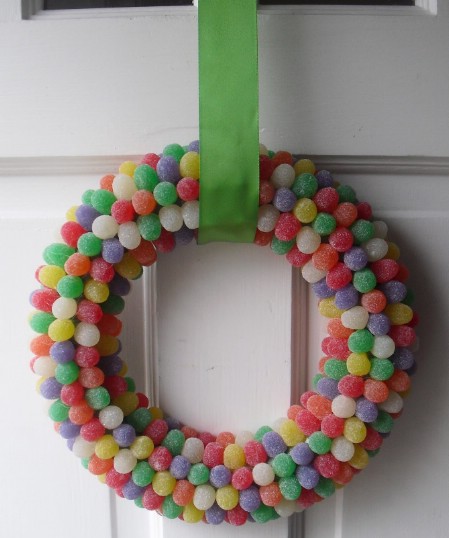 Gumdrops Wreath - 40 Creative DIY Easter Wreath Ideas to Beautify Your Home
