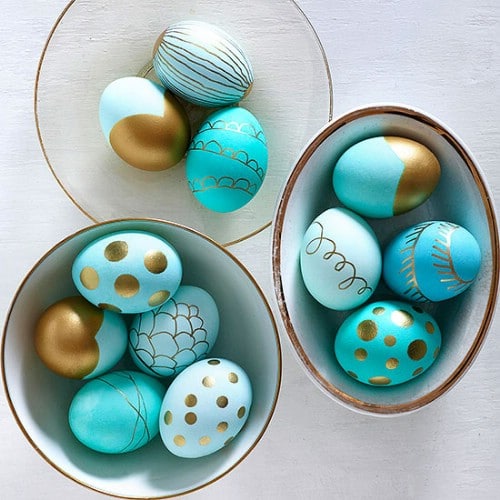 Metallic Easter Eggs - 80 Creative and Fun Easter Egg Decorating and Craft Ideas