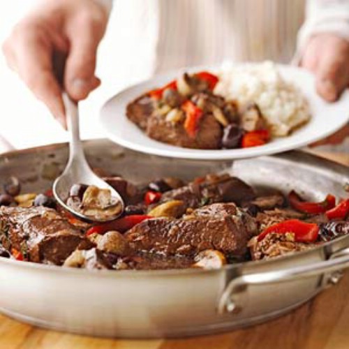 Skillet Pot Roast with Cherries