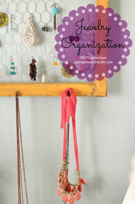 Framed Chicken Wire Jewelry Hanger