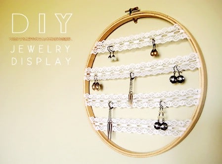 Embroidery Hoop Earring Display