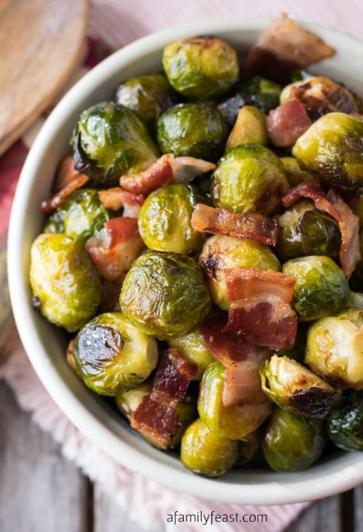 Oven Roasted Bacon Brussels Sprouts