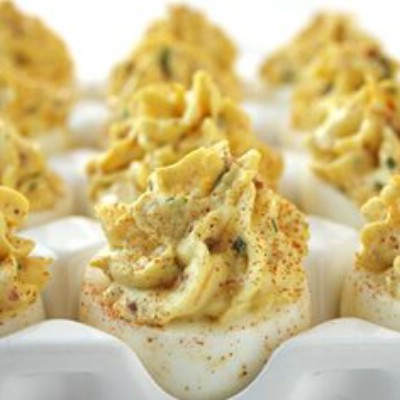 Bacon and Cheddar Deviled Eggs