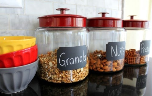 Chalkboard labels for containers.