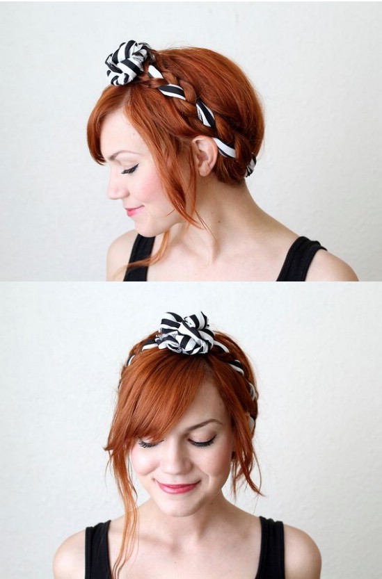 Fabric Maiden Braid - 12 Super Cute DIY Christmas Hairstyles for All Lengths