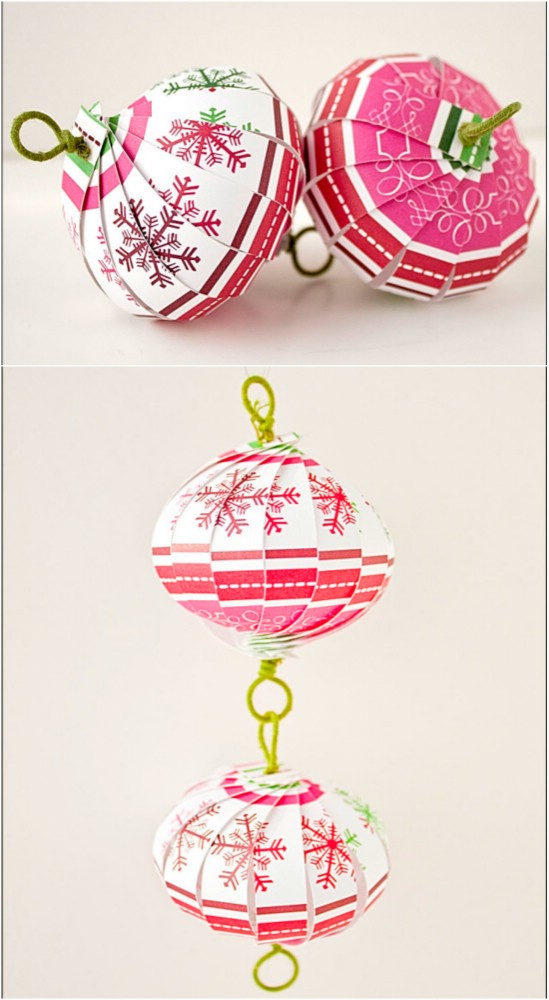 20 Hopelessly Adorable DIY Christmas Ornaments Made from Paper DIY & Crafts