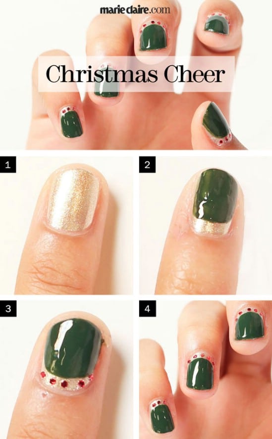 Good Old Green and Red - 20 Fantastic DIY Christmas Nail Art Designs That Are Borderline Genius