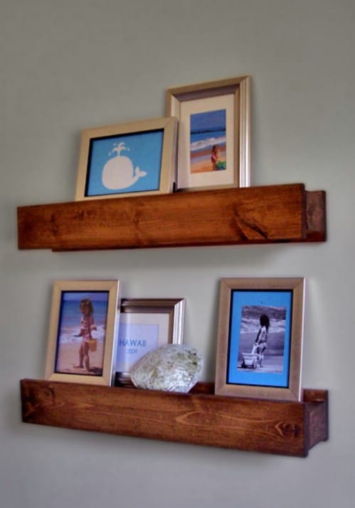 Barn Beam Shelves - 20 Cleverly Creative Ways to Display Your Cherished Photos