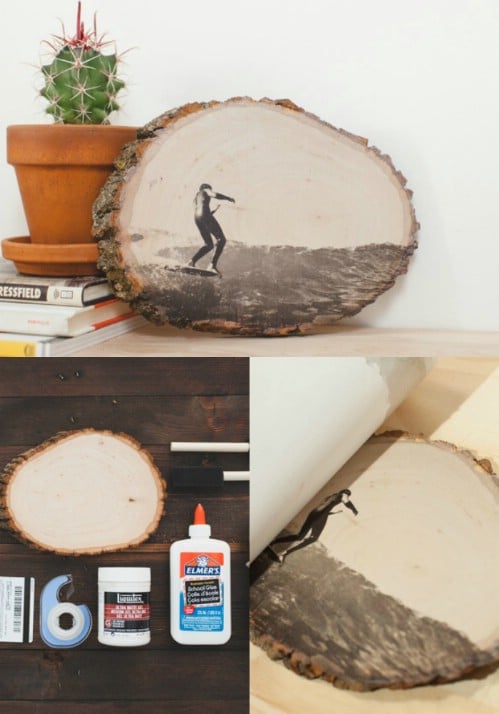 Wood Slice - 20 Cleverly Creative Ways to Display Your Cherished Photos