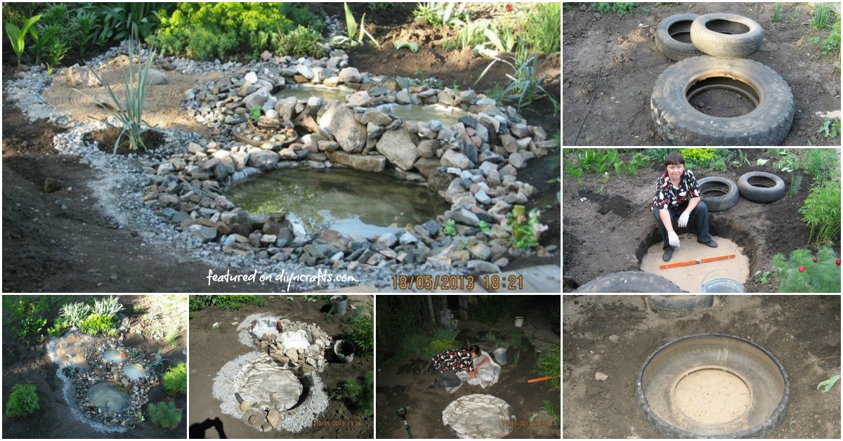 Genius Upcycling Project for Old Tires Make a Stunning Pond Garden