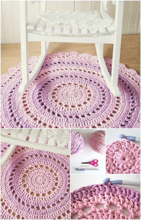Crochet Mandala Rug - 30 Magnificent DIY Rugs to Brighten up Your Home