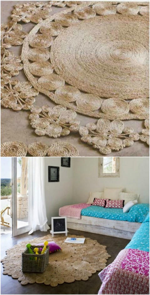 Rustic Rope - 30 Magnificent DIY Rugs to Brighten up Your Home
