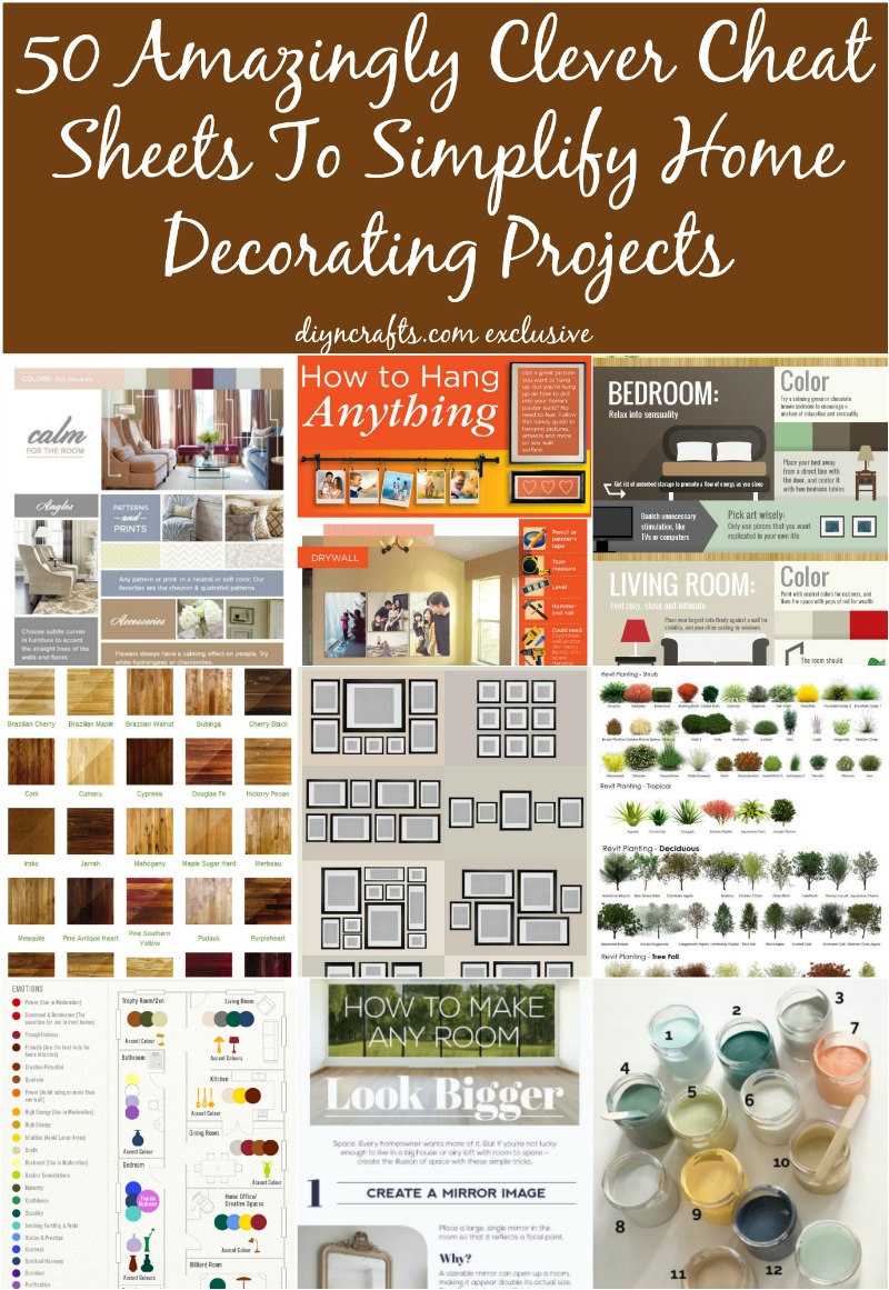 50 Amazingly Clever Cheat Sheets To Simplify Home Decorating Projects