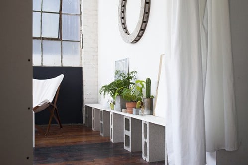 Low Shelf - 17 Creative Ways to Use Concrete Blocks in Your Home