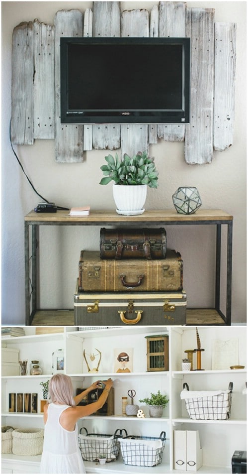 Custom shelving - 50 Decorative Rustic Storage Projects For a Beautifully Organized Home