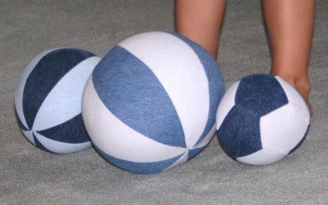 These denim balls are perfect for play time.