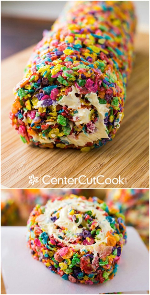 Rainbow Rice Krispie Pinwheels