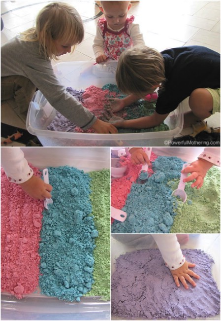 Give your kids colorful cloud dough.