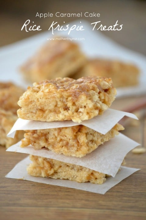 Apple Caramel Cake Rice Krispie Treats