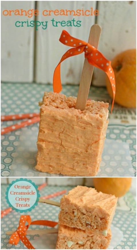Orange Creamsicle Crispy Pops