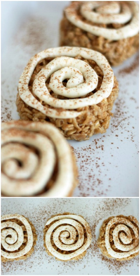 Cinnamon Roll Rice Krispie Treats