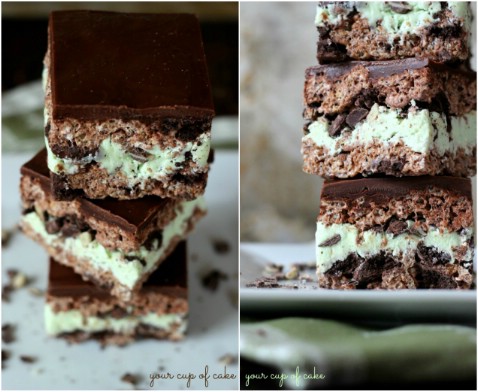 Mint Chocolate Rice Krispie Treats