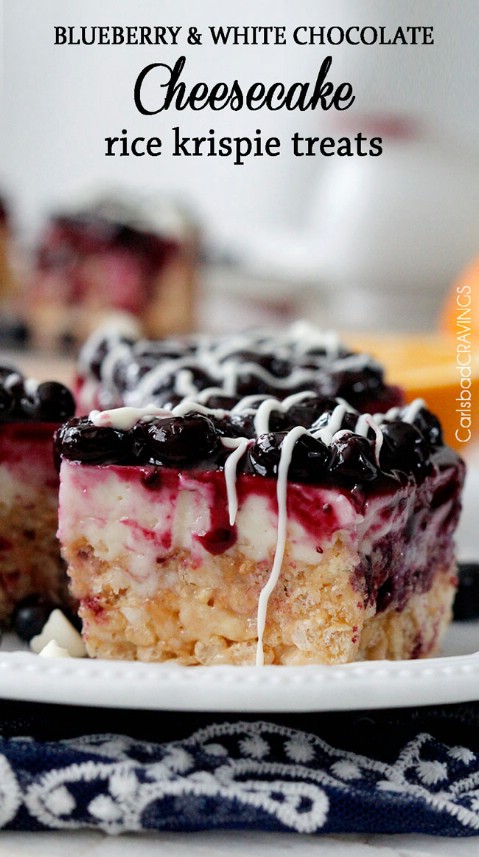 Blueberry and White Chocolate Cheesecake Treats