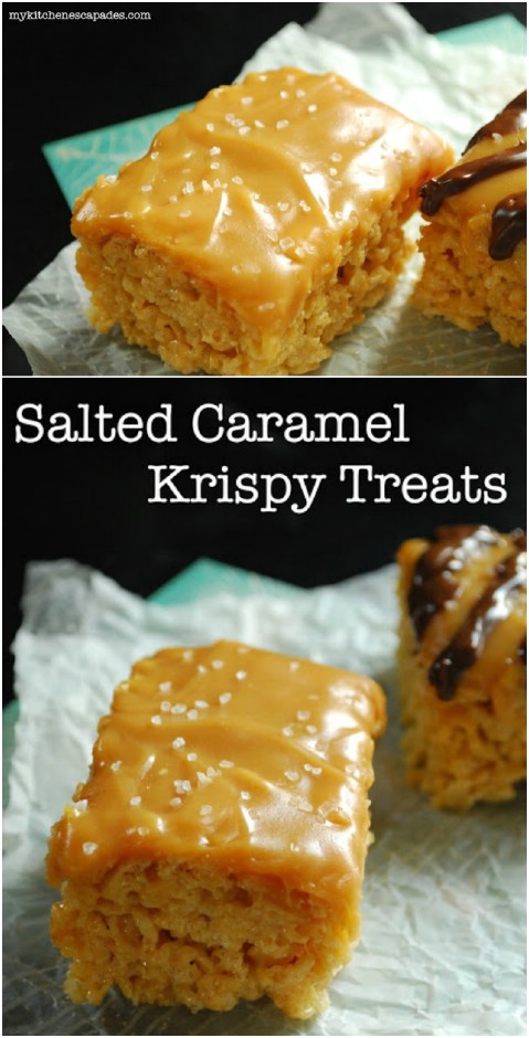 Salted Caramel Rice Krispie Treats