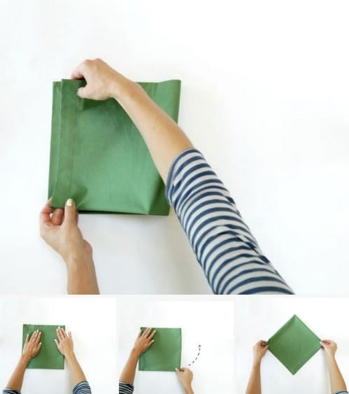 Amazing Folding Technique Turns Your Napkins into Christmas Trees {Steps}