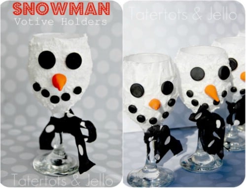 Snowman Votive