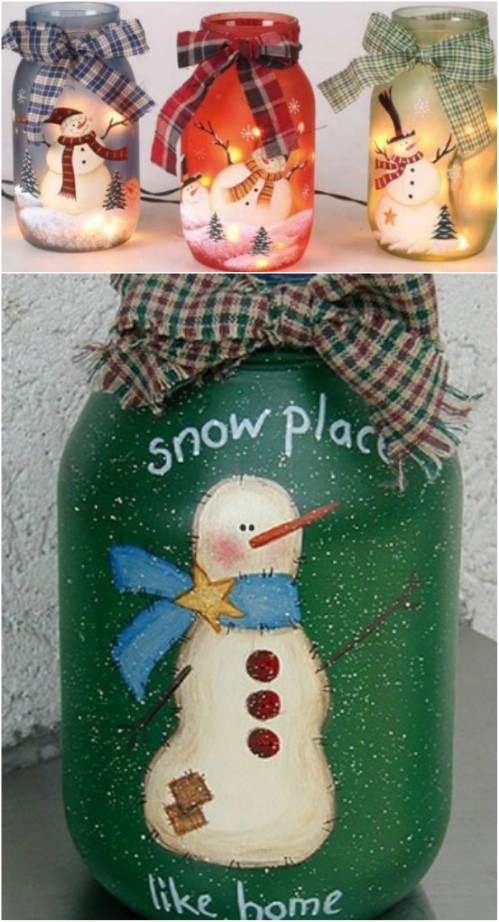 Snowman Mason Jars