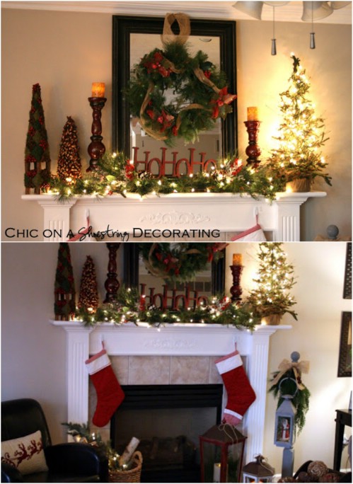 Rustic Christmas Mantel