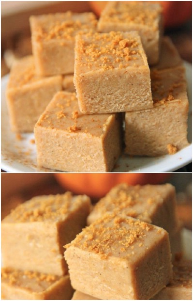 White Chocolate Pumpkin Fudge