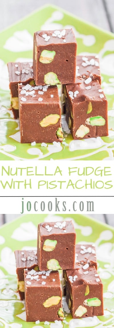 Nutella Fudge with Pistachios