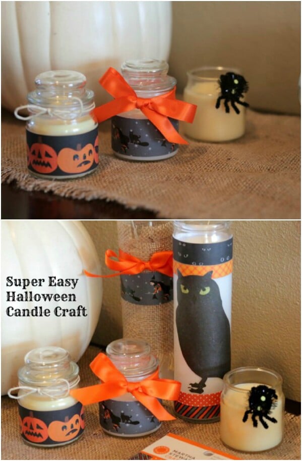 Easy Halloween Craft Candles