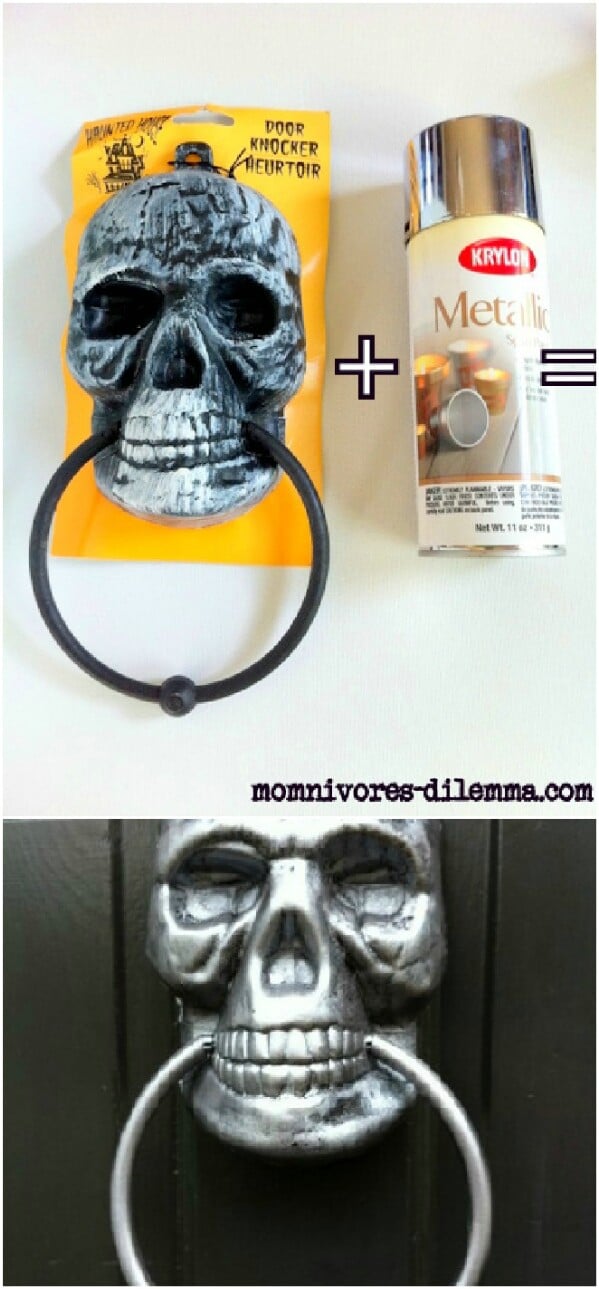 Metallic Skull Door Knocker