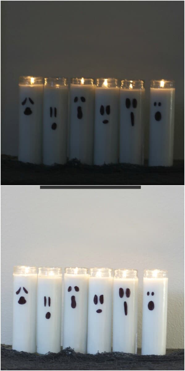 Easy $3 Ghost Candles