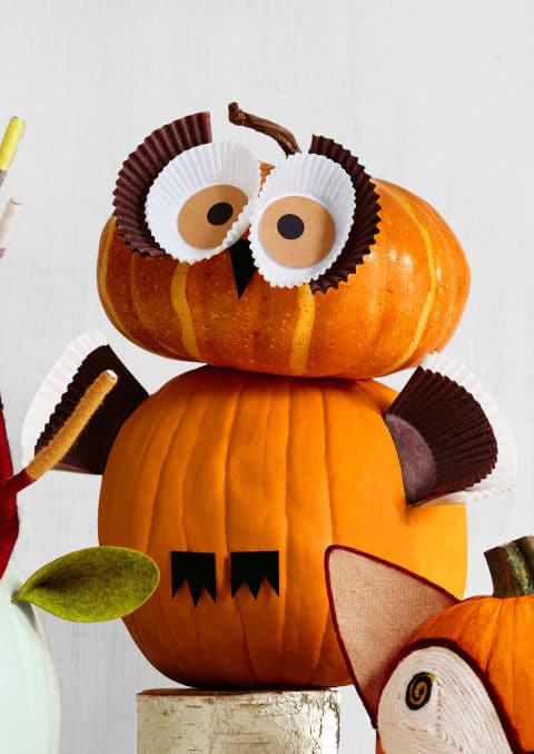 27. Owl Pumpkin with Cupcake Liners