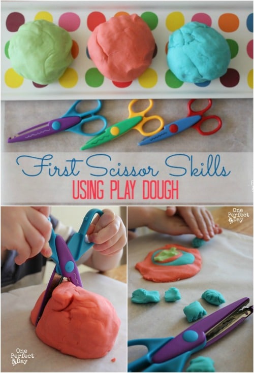 Teach Scissor Skills - Fun Playdough Games, Projects, and Activities