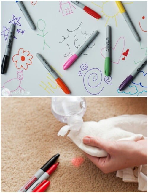 Remove permanent marker from most surfaces.