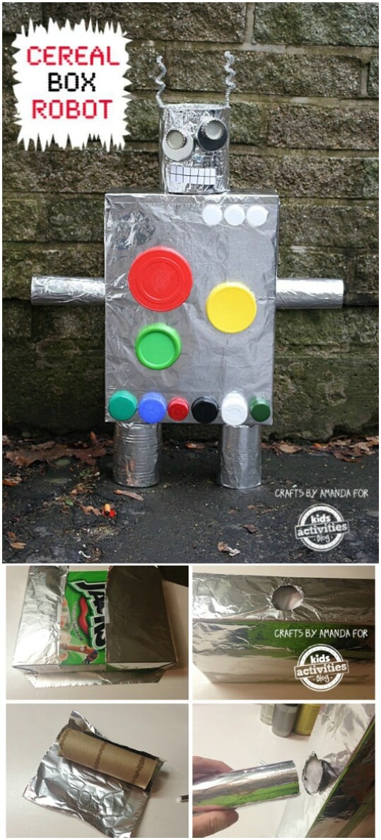 Manufacture a robot … out of a cereal box!